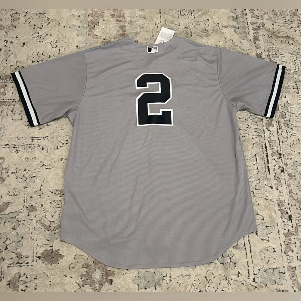 Nike Authentic New York Yankees Derek Jeter #2 Gray MLB Jersey Men’s Sz: XL - Picture 4 of 8